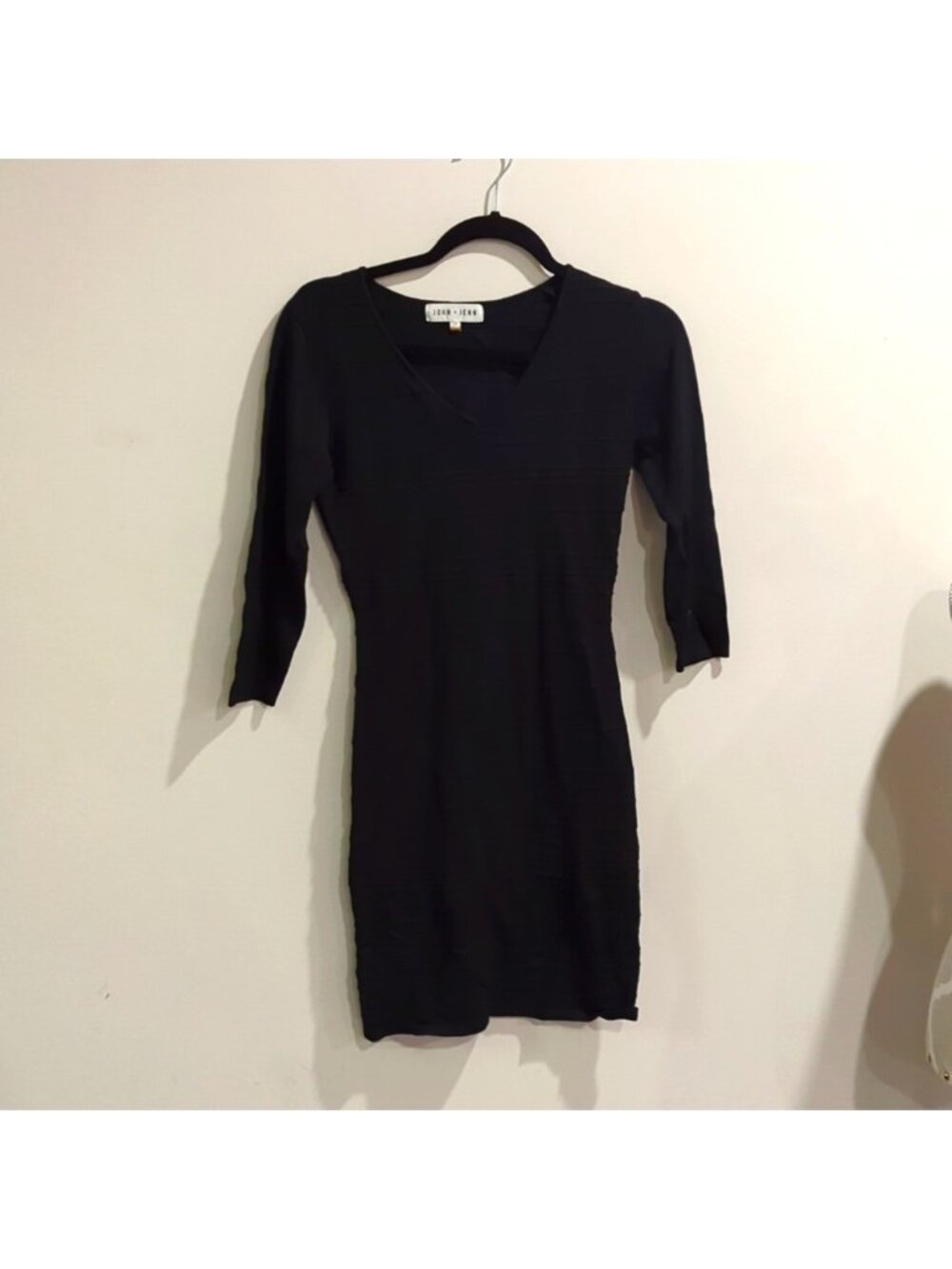 John + Jenn Bodycon Sweater Little Black Long Sleeve Dress